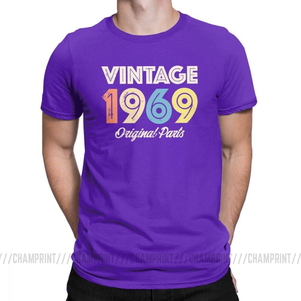 Vintage Retro 1969 Birthday Original Parts 50 Years Old 50Th Birthday Gift T Shirt For Male
