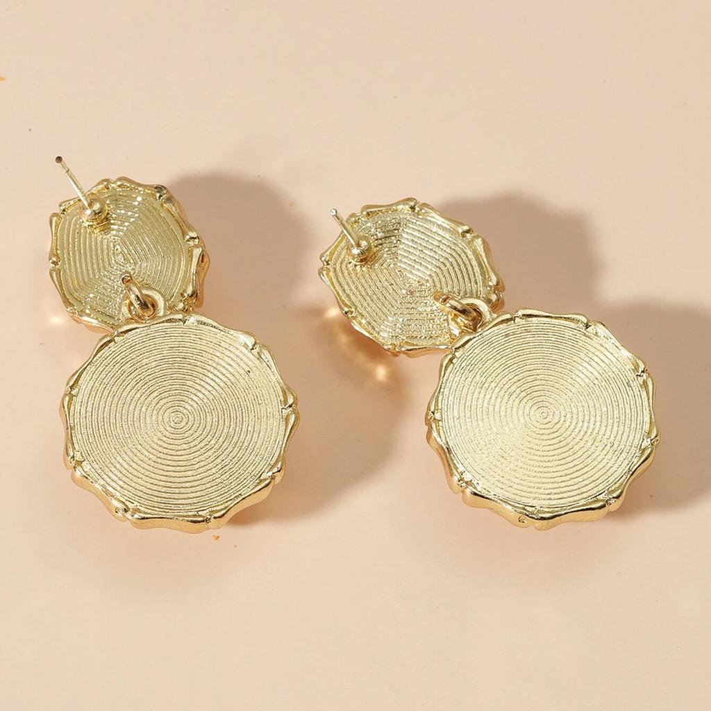 2 buc Cercei rotunzi geometrici la modă pentru femei, Accesorii cu zirconiu, Potriviți pentru întâlnire, petrecere, festival, Cadouri-E32