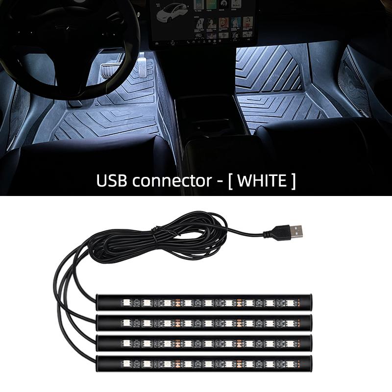 5V/12V Car Interior Backlight Ambient Mood Foot Light with Cigarette Lighter USB Decorative Atmosphere Lamp Car Accessories
