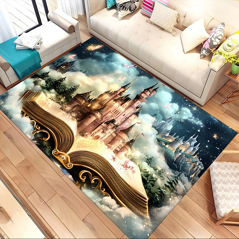 castle fantasy Crystal Velvet chair mat Area Rug - Non-Slip, Floor Mat, Office Desk Chair Rugs, Bedroom Decor.Christmas Gift-1106151