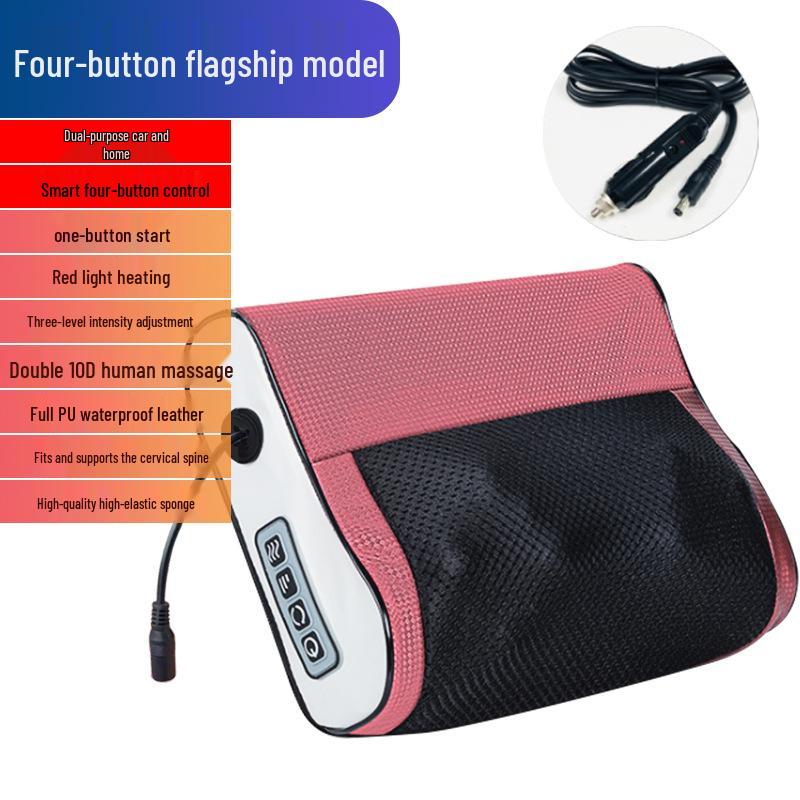 Cervical & Neck Massager: Multifunctional Heated Pillow for Shoulder, Waist, and Back - Dual Use for Car and Home