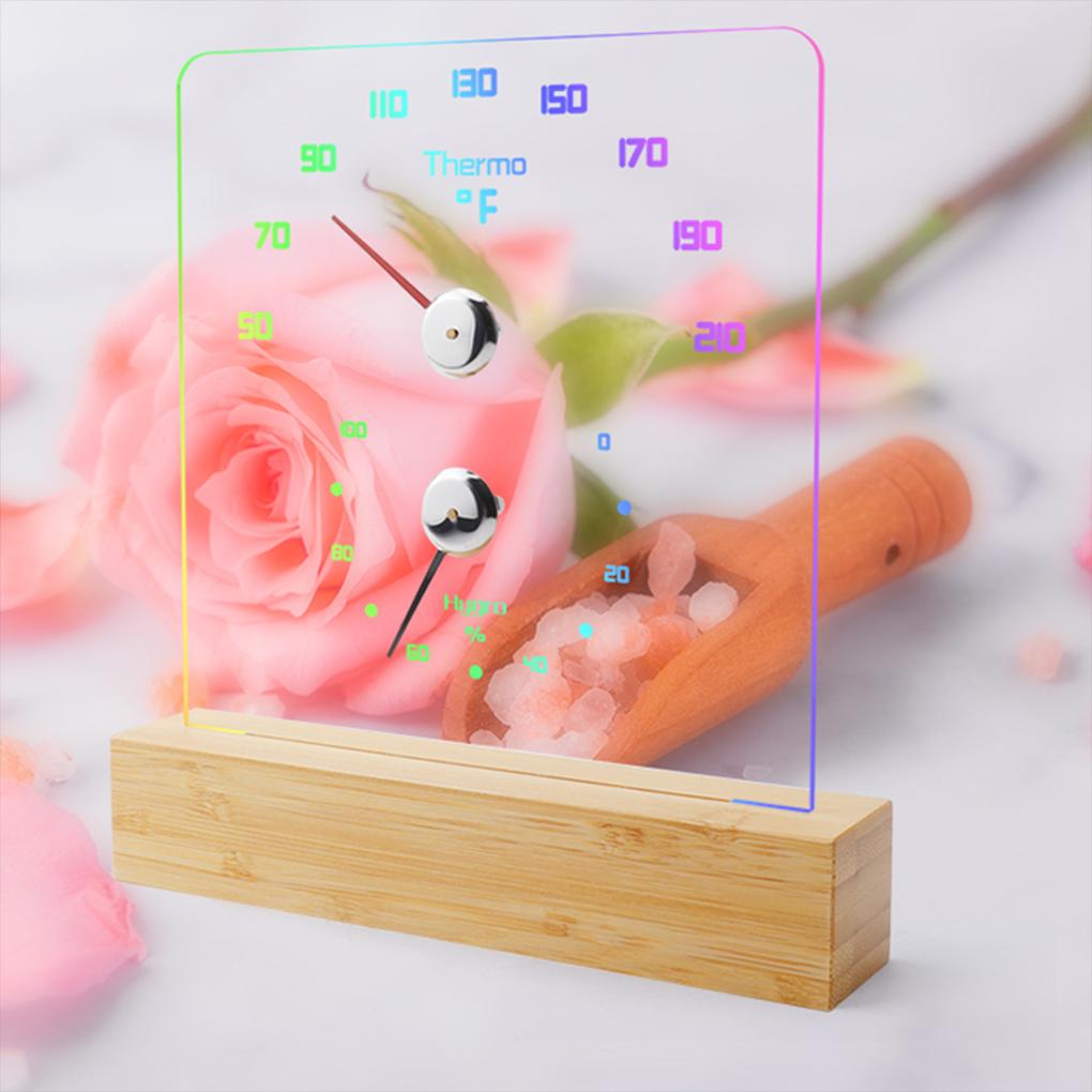 2-in-1 Innen-Holz-Thermo-Hygrometer Thermometer Hygrometer Dampfbad Saunaraum Zubehör