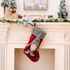 Crafted Christmas Beautifully Stockings With Grey Trim Santa And Soft Rudolph Toys
