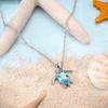 Brand Latest Arrival Blue Ocean Turtle Zircon Necklace Copper Metal High Quality Fine Jewelry High Quality Authentic Original Women Wedding Necklace