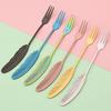 2Pcs Creative Fork Spoon Dinnerware Set 304 Stainless Steel Cutlery Cake Fruit Fork Coffee Ice Cream Stirring Spoon Kitchen Tool