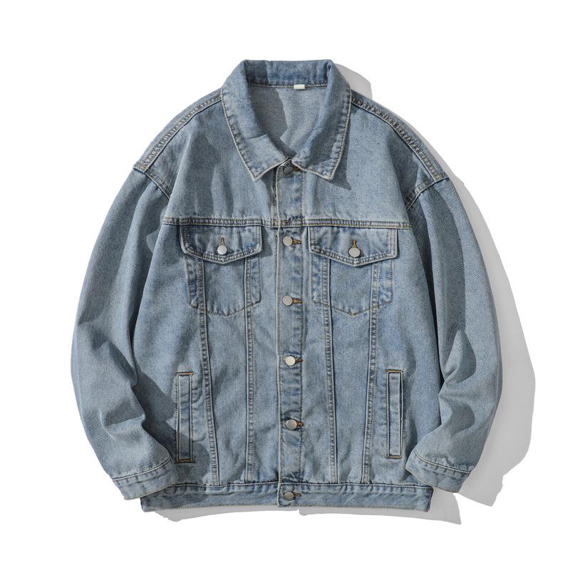 

Men s Winter Velvet-Lined Denim Jacket: Casual Loose Fit, Thickened Lapel, Distressed Cotton. XL