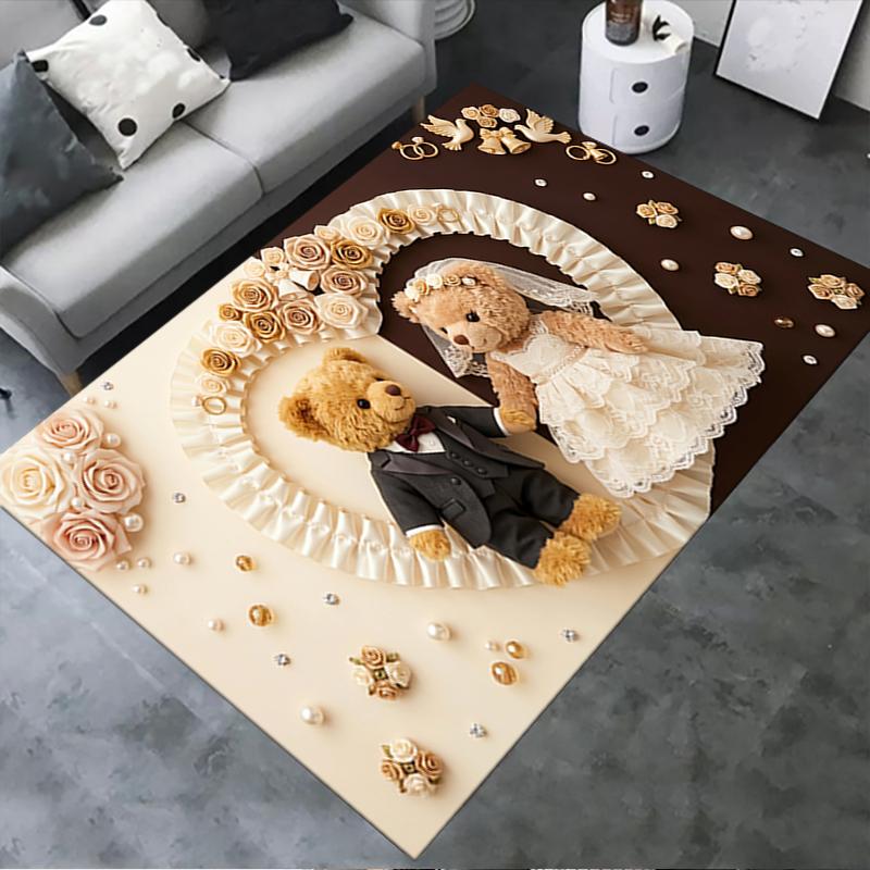 2025 New Wedding Teddy Carpet Rug for Living Room Bedroom Home Sofa Decoration,Kids play Non-slip Floor Mat13