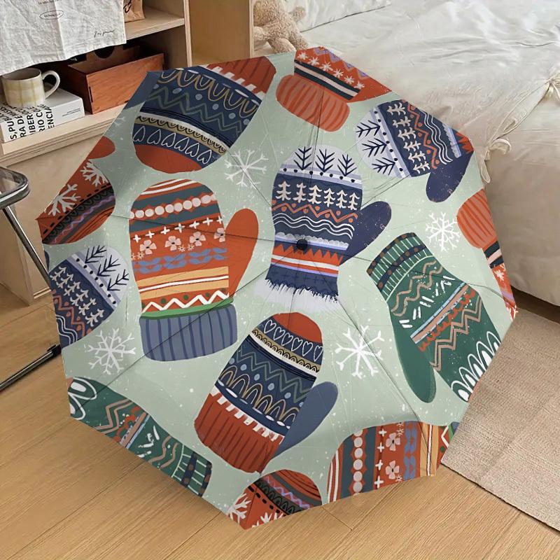 

1pc Mittens Winter Patterns Automatic Folding Umbrella, Casual Outdoor Accessory, Birthday Festival Gift yy251126109