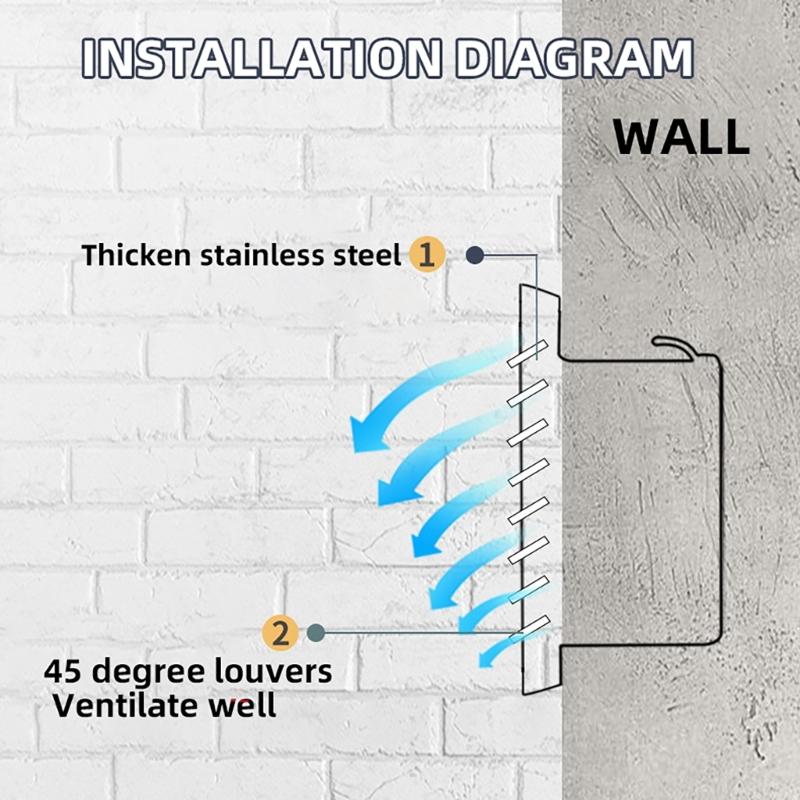 Round Ducting Air Ventilation Cover Wall Vent Cover Stainless Steel Air Outlet Vent with Builted-in Mesh Easy To Install