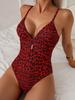 Costume da bagno intero a spalline con stampa leopardata 2026 per donna