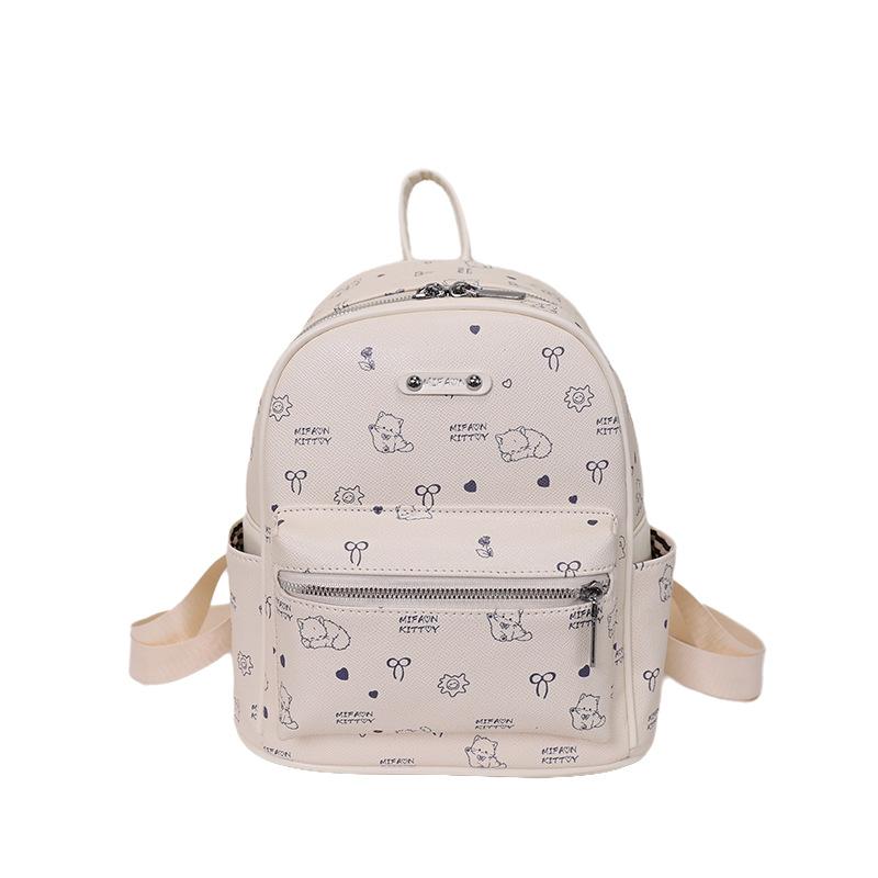 Schoolbag Cartoon Backpack Women's 1011 New Fashion College Student Printed School Bag Versatile Large Capacity Leisure Travel Backpack