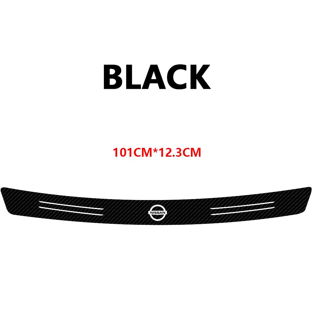 ARE4 Car Carbon Fiber Logo Trunk RearGuard Plate Bumper Trim Stickers For Nissan Nismo X-trail Qashqai Note Juke Sentra Patrol Navara