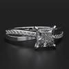 Classic Square Zircon Engagement Ring for Women, 925 Silver Plated Elegant Jewelry, Perfect Anniversary & Party Gift