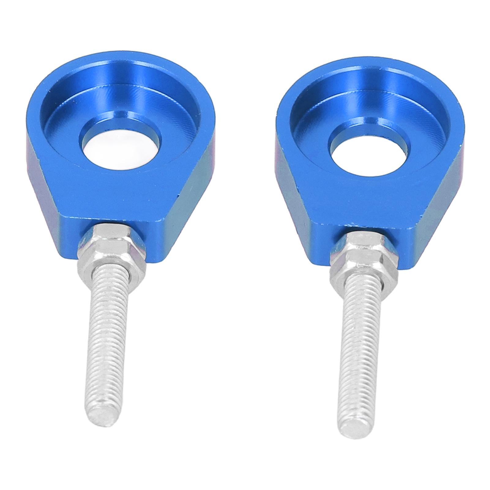 2pcs 0.5in Chain Tensioner Adjusters Aluminum Universal for Motorcycles Mountain Bikes синий