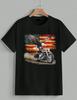 American Flag Eagle Motorcycle T-Shirt USA Patriotic Biker Graphic Tee Unisex