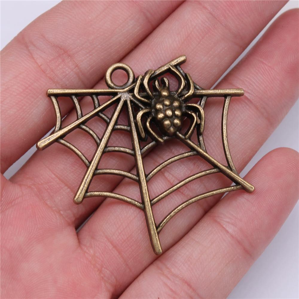 2pcs Big Spider Web Pendant Charms For Halloween Jewelry Making Halloween Decoration Handmade Craft Accessories