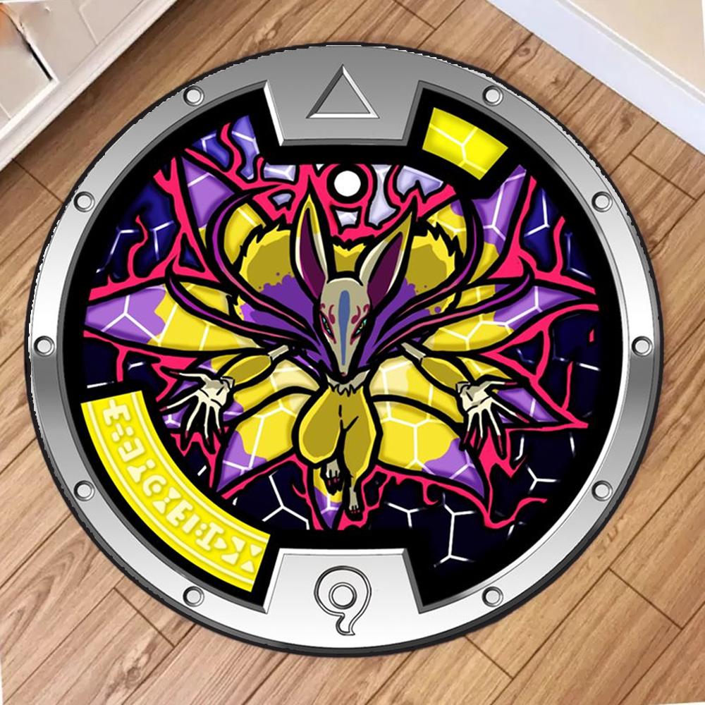 

Yo-Kai Watch Мультяшная Игра CD Ковер для Гостиной Домашний Игровой Ковер для Спальни Круглый Ковер Популярные Декоративные Коврики Моющийся Напольный Коврик 80x80cm