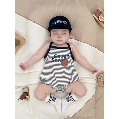 Baby Boy Summer Thin Sleeveless Romper Infant Toddler Sleeveless Tank Top Triangle Bodysuit Girl Romper Jumpsuit