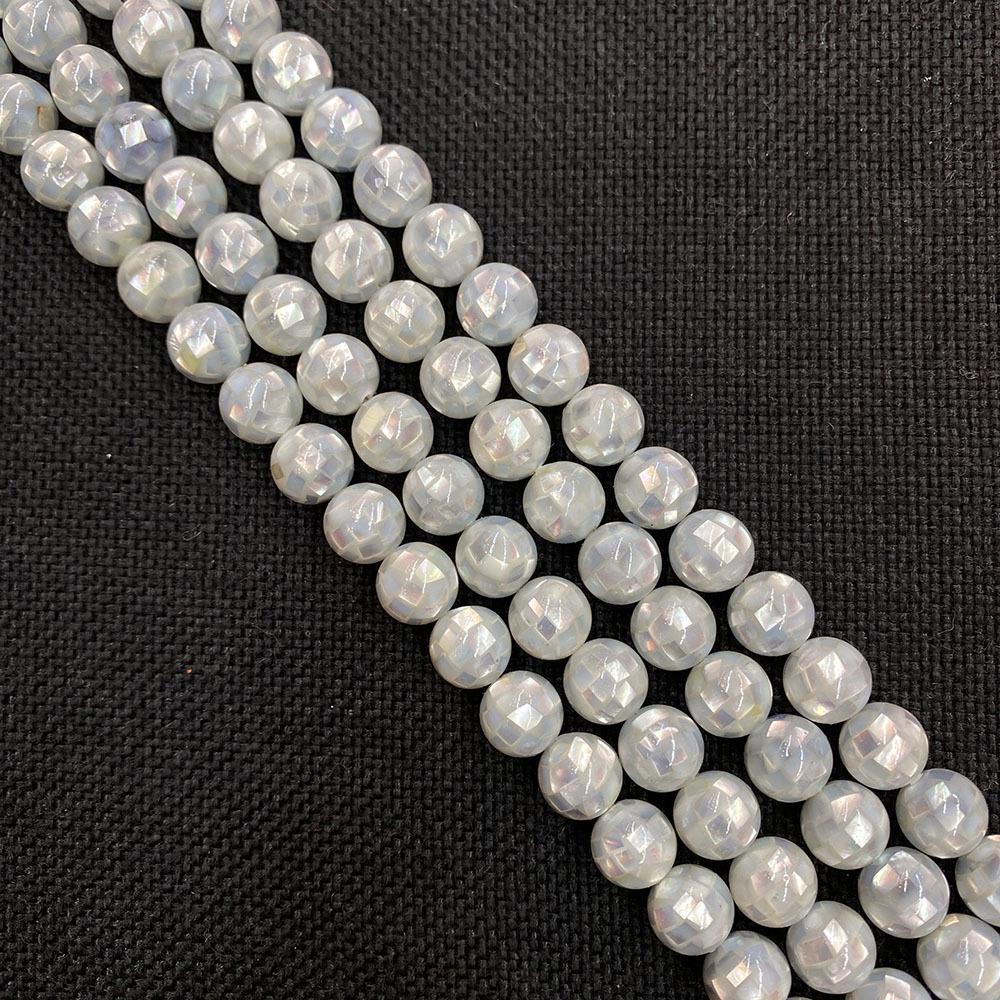 

Круглые бусины из морской раковины с высоким блеском 8-14 мм для изготовления ожерелий и других украшений своими руками 10mm, 40pcs/string серебряный