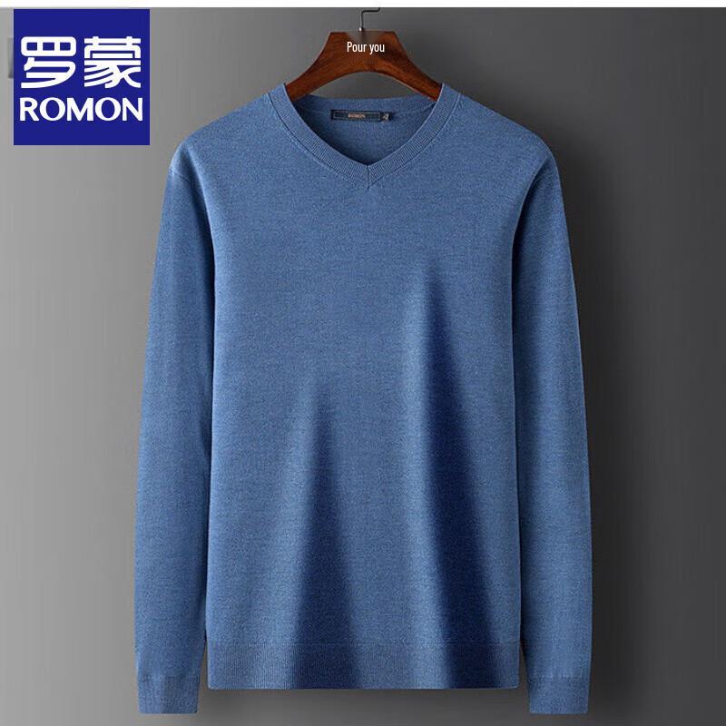 Romon Men s V-Neck Silk-Wool Blend Knit Sweater 2XL