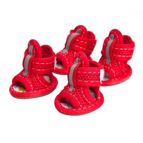 4 Stuks Huisdier Schoenen Effen Kleur Antislip Rubberen Zool Hond Sandalen Schoenen voor Buiten