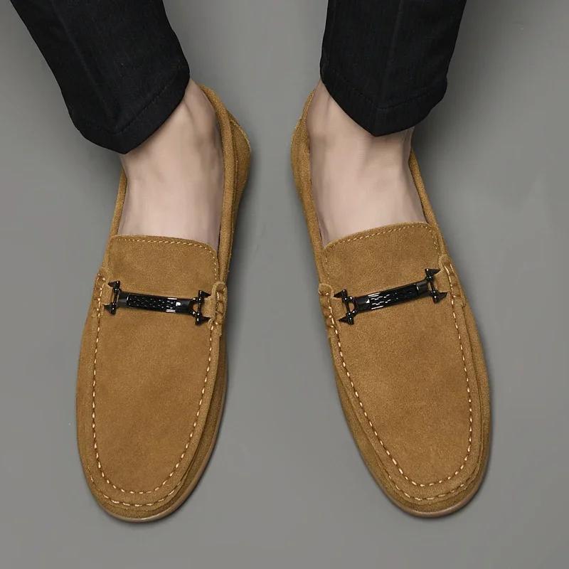 Fashion Genuine Leather Shoes for Men Breathable Designer Loafers Adult Moccasins Handmade Man Driving Shoes New Male Driving Footwear