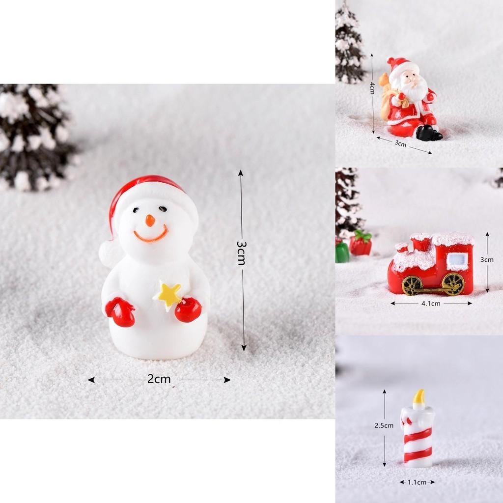 Urocze żywiczne miniaturowe ozdoby Świętego Mikołaja i bałwana na świąteczny wystrój DIY