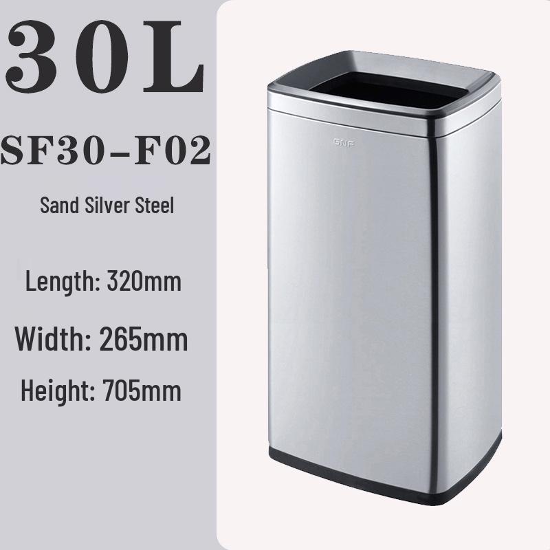 50L Stainless Steel Commercial Trash Can with Large Foot Pedal for Hotels and Shopping Malls