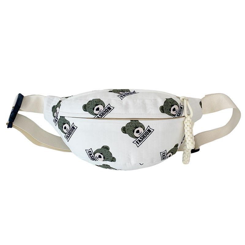Trendy Nylon Bear Print Chest Bag For Casual Wear With Stylish Fresh Sweet Design