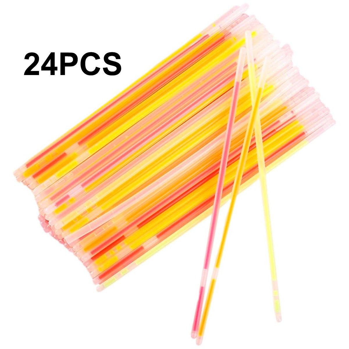

24/48pcs 8inch Colorful Glow Sticks with Connectors - Bulk Fluorescent Vibrant Party Supplies & Favors for Bracelets ZSY