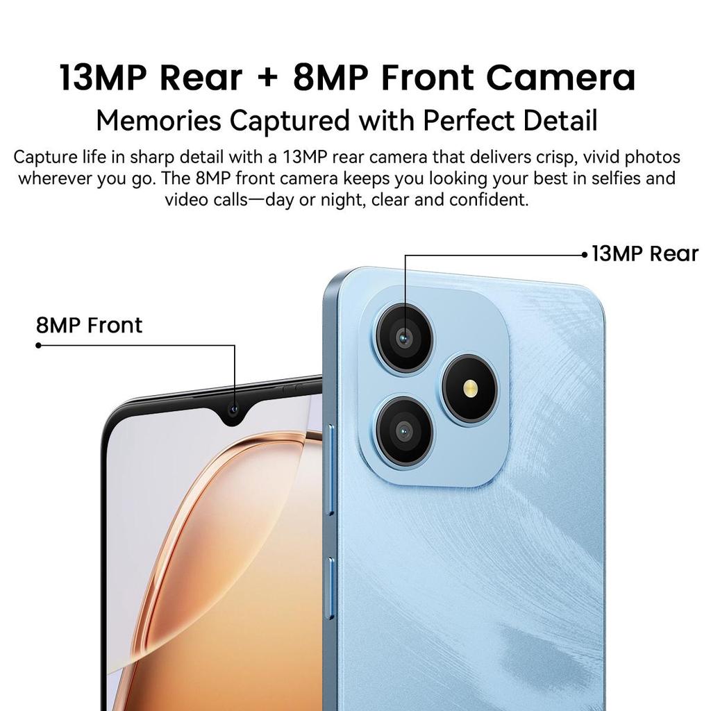 Blackview WAVE 9C  Android 15 6.56-inch HD+ Display Octa-core Unisoc Tiger T603 4GB/8GB RAM 64/128GB ROM Smartphone