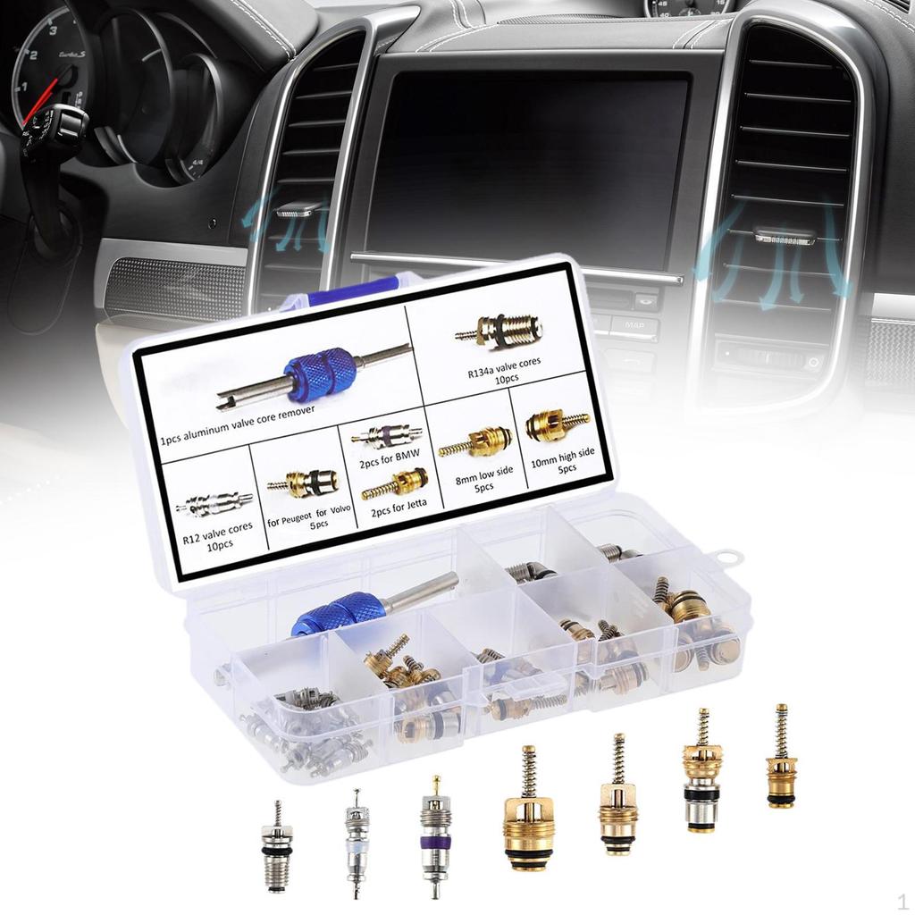 Air Conditioning Valve Core Kit Leakproof Component Remover Installer Tool for Automobile Automotive