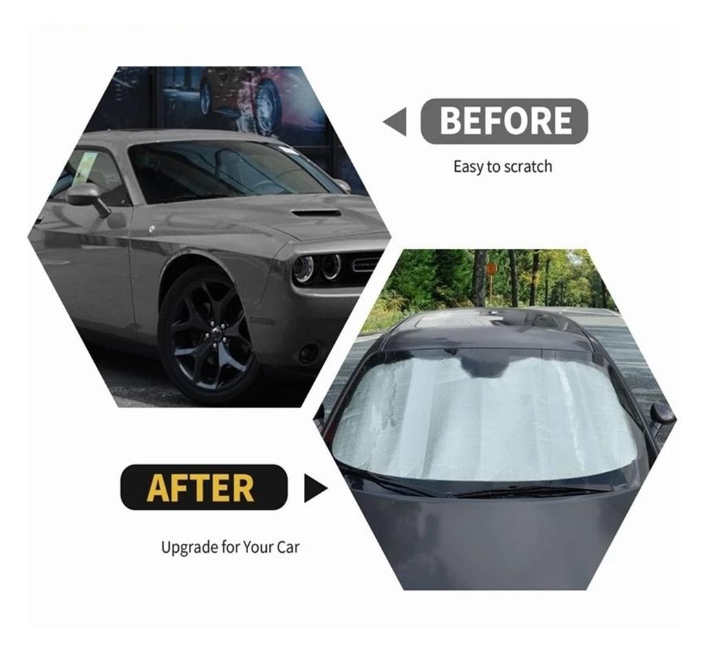 Car Shade Dodge Challenger 2009-2023 Car Windshield Sunshade Cover Sun Visor Anti-UV Accessories Car Sun Shade (Size: B)