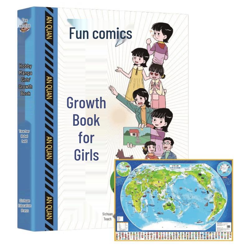 Girls Growth Comic Books & Interactive World Map Set