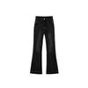 Women's Black-Gray High-Waisted Micro-Flared Jeans, 2024 Spring/Autumn - Slimming, Non-Clingy Horseshoe Fit