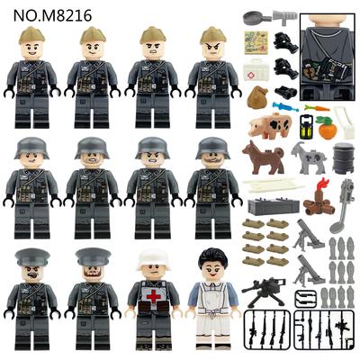 Séria vojenských jednotiek z druhej svetovej vojny Logistická zdravotnícka jednotka Vojaci Minifigúrka Stavebnicové hračky