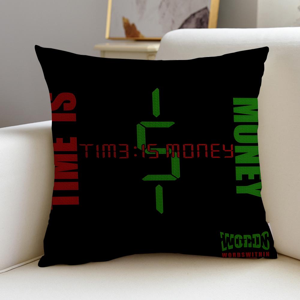 Sharp TTime is MoneyS Cushion Cover Breathable and skinfriendly linen pillowcase square removable and washable cushion