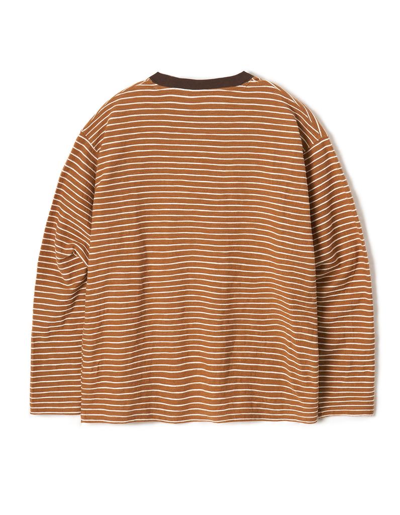 LORES Textured Striped L/S Tee - Brick