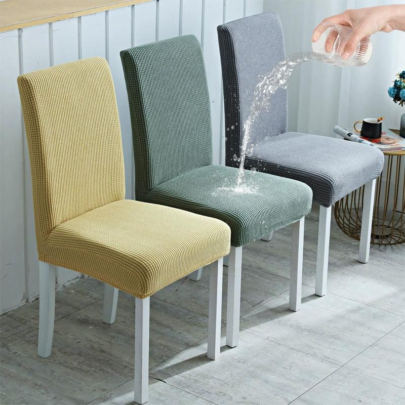 Thick Plain Color Chair Cover Stretchy Chair Cover Washable Removable Dining Universal Fitting