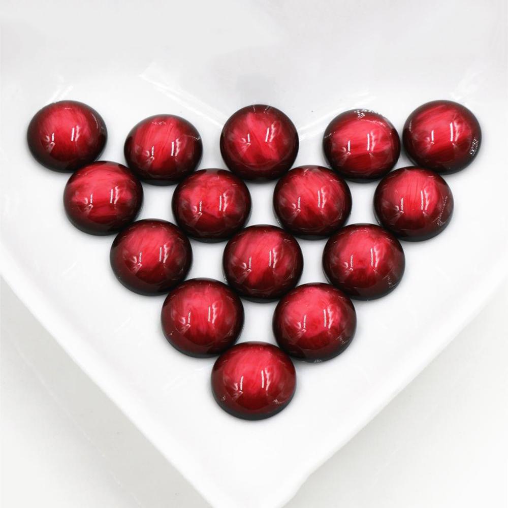 New Fashion 40pcs 12mm Mix Colors Stylish Color Brushed Style Flat back Resin Cabochons Cameo