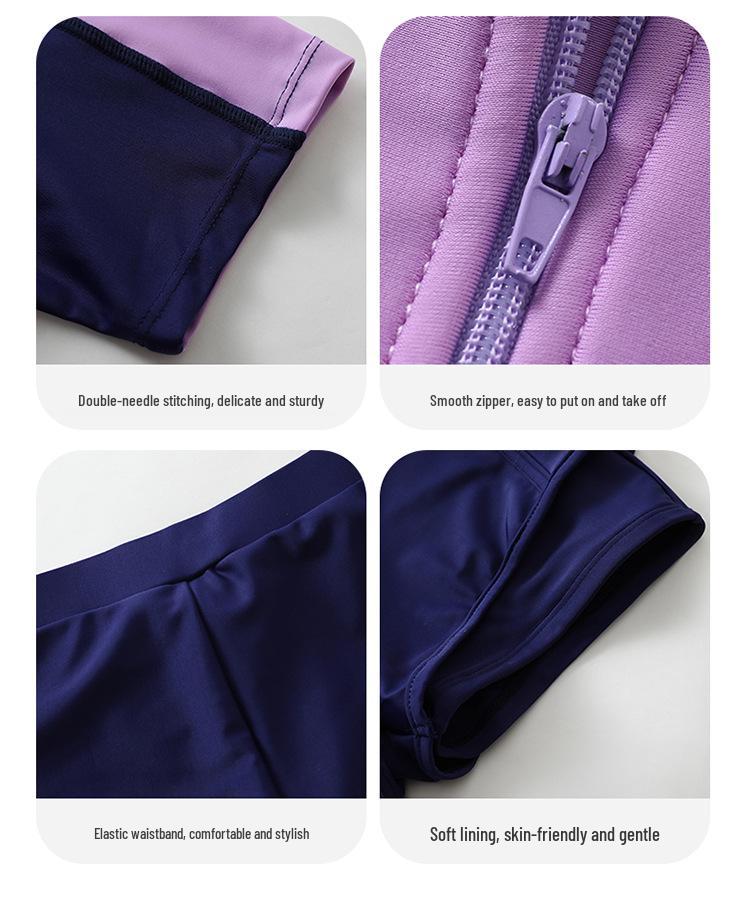 Girls' Sun Protection Swimwear: Split Flat Leg Style for Students and Kids