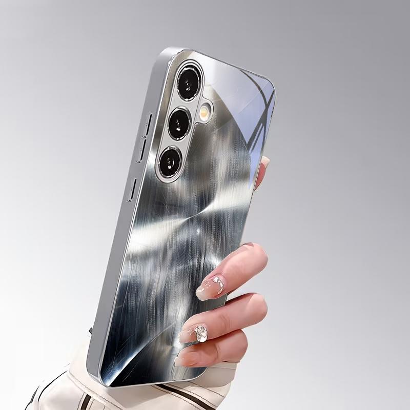 Ripple diagram of steel Electroplated Silver Phone Case For Samsung A31 A51 A71 A12 A22 A32 A42 A52 A06 A16 A17 A37 A57 Cover