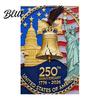 Porch Patriotic Flag 250th Anniversary America Garden 250 Years of Freedom Banner Red Gold Navy 4th July Yard Sign for Independence Day Memorial Gift
