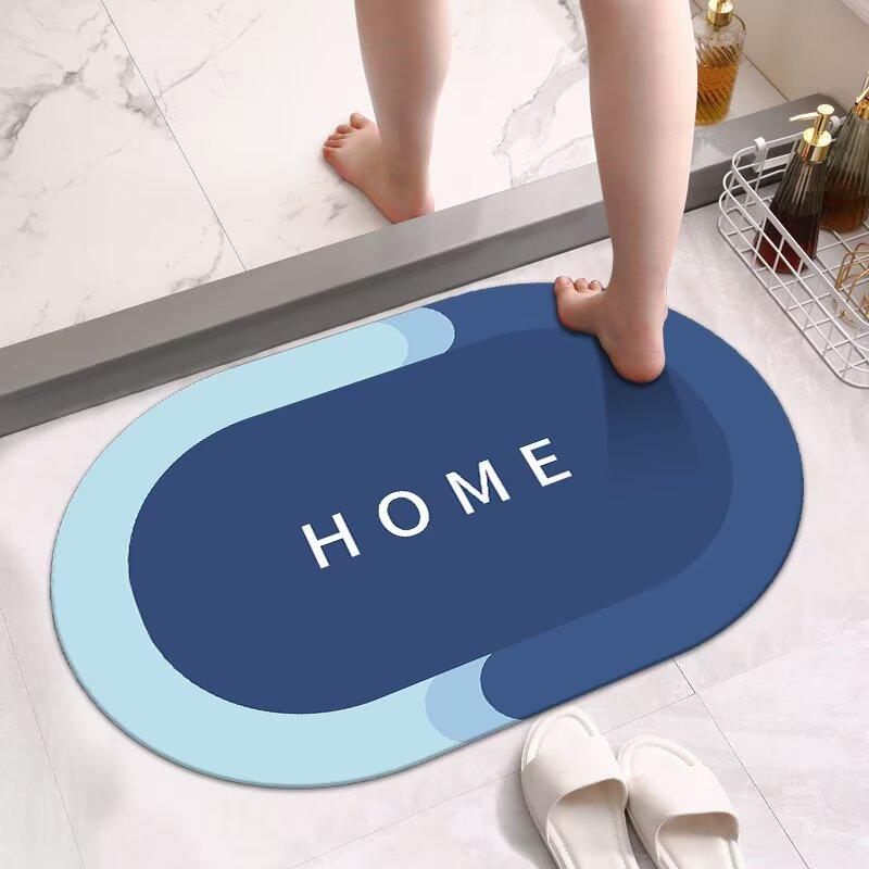 Toilet Floor Mat Bathroom Non-slip Foot Mat Toilet Door Quick Drying Carpet Diatom Mud Absorbent Mat