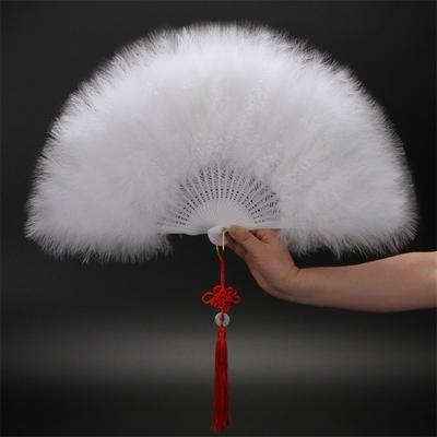 Feather Folding Fan Japanese Sweet Fairy Girl Dark Gothic Court Dance Hand Fan Art Craft Gift Wedding Party Decoration