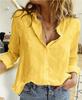 2025 Spring & Fall Women's Casual Loose Linen Shirt - Solid Color, Fashionable & Versatile
