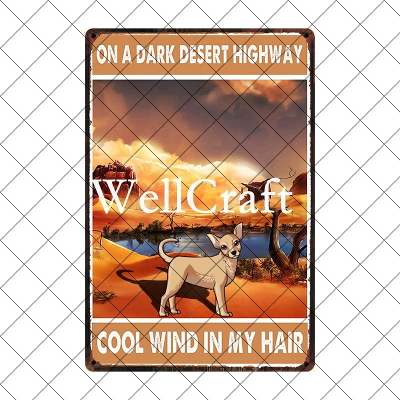 [ Wellcraft ] Chien Chihuahua Animal de Compagnie Sous la Douche Vin Bain Boutique Art Métal Étain Panneau Mur Poster Peinture Fer Pub D-04 20*30 CM