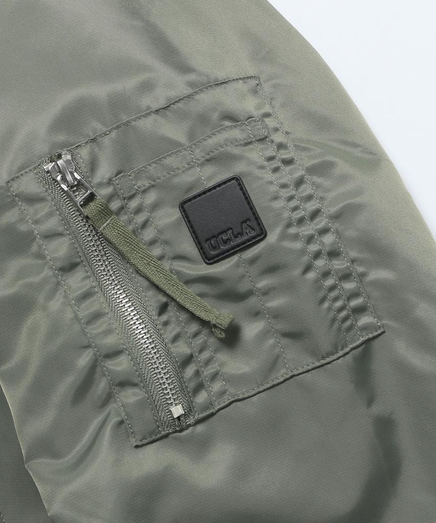 Ucla Unisex Detachable Hoodie Nylon Ma1 Jumper [Khaki] (Uc2Uj20)