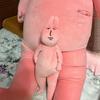 Pink rabbit long throw pillow cute plush toy bed leg rag doll girl soothing gift