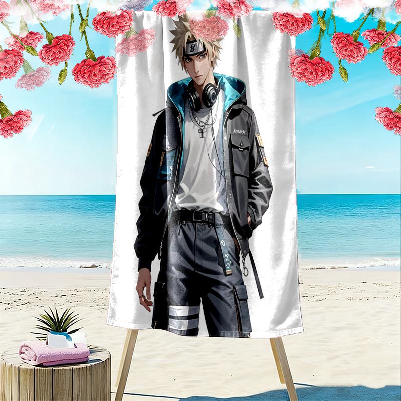 naruto Beach Towel Suitable for Travel, Outdoor Activities, Swimming Pools, Yoga, Surfing, Camping, Hiking, Gym